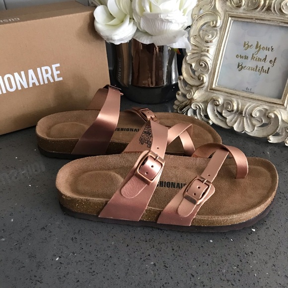 Rose Gold Cross Toe Sandals | Poshmark